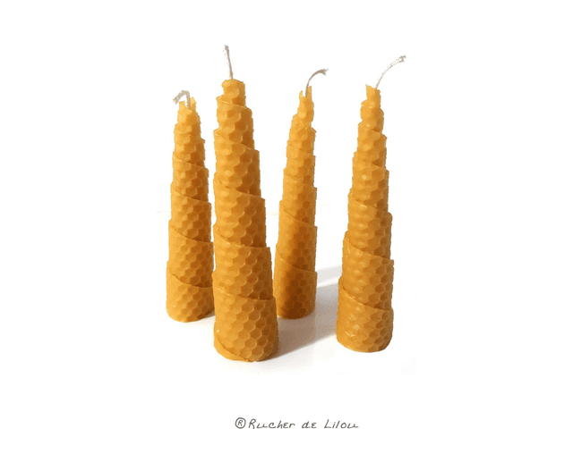 Bougies &quot;Gaufrées &amp; Roulées&quot; x12